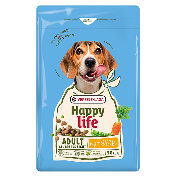 Happy Life Adult Light with Chicken ХЕППІ ЛАЙФ КОНТРОЛЬ ВАГИ низькокалорійний сухий преміум корм для собак всіх порід фото 1
