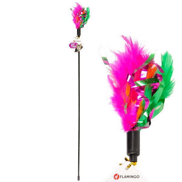 Flamingo Feather Stick ФЛАМІНГО ПІР’Я дражнилка з пір’ям, іграшка для котів , 59 см см фото 1