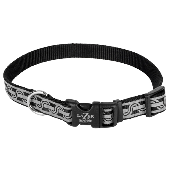 Coastal Lazer Brite Reflective Collar КОСТАЛ ЛАЗЕР БРАЙТ світловідбивний нашийник для собак, 1.6х30-46см , Чорна ланка см., 1,6 см х 30 - 46 см см фото 1
