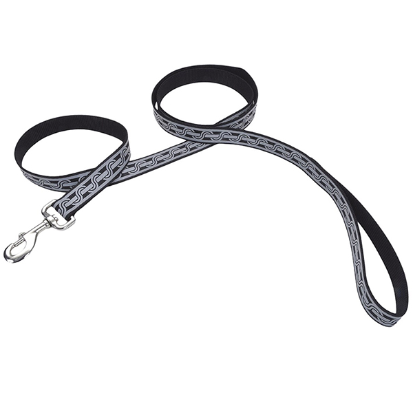 Coastal Lazer Brite Reflective Leash КОСТАЛ ЛАЗЕР БРАЙТ світловідбивний повідець для собак, 1.6смХ1.2м , Чорна ланка см., 1,6 см х 1,2 м см фото 1
