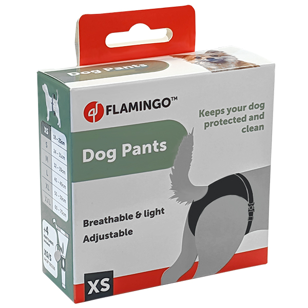 Flamingo Dog Pants Sasha ФЛАМІНГО САША гігієнічні труси для собак , XS л., 25,5 см х 10,5 см х 2 см см., Чорний см фото 1