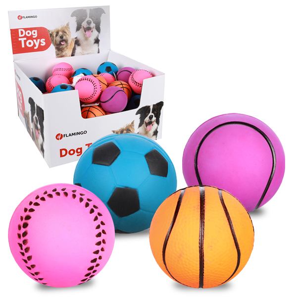 Flamingo Sports Ball Neon ФЛАМІНГО СПОРТИВНИЙ М’ЯЧ НЕОН іграшка для собак , d 6,3 см см., В асортименті см фото 1