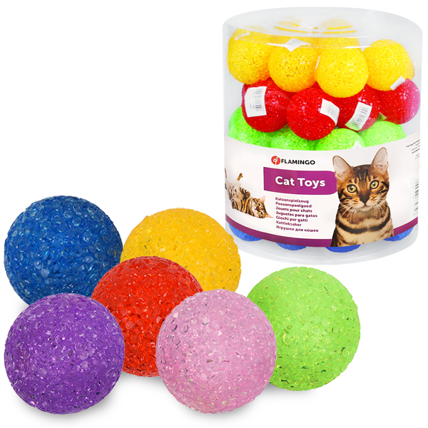 Flamingo Glitter Ball ФЛАМІНГО БЛИСКУЧИЙ М’ЯЧ іграшка для котів , 5 см см фото 1