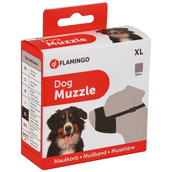 Flamingo Muzzle Nylon XL ФЛАМІНГО НЕЙЛОН намордник для собак порід вівчарка, ротвейлер, ньюфаундленд , XL см фото 1