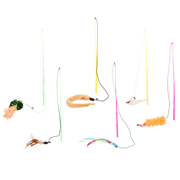 Flamingo Fishing-Rod ФЛАМІНГО вудка дражнилка з іграшкою, іграшка для котів , 5 см х 60 см см., В асортименті см фото 1