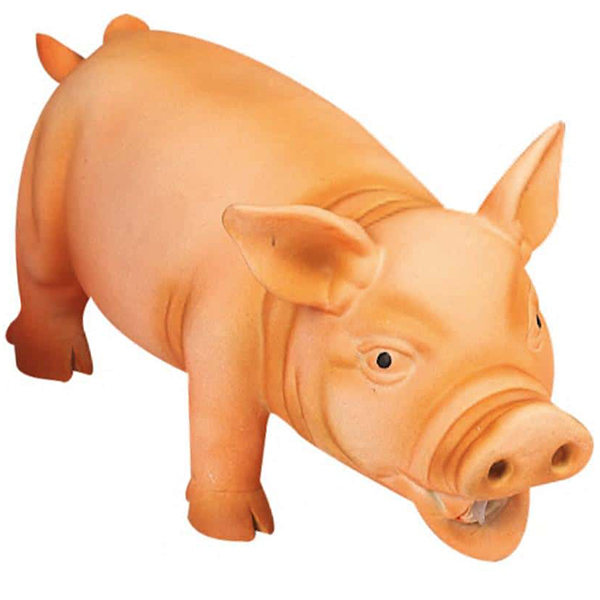 Flamingo Orange Pig ФЛАМІНГО ПОРОСЯ ХРЮКАЮЧЕ ПОМАРАНЧЕВЕ латексна іграшка для собак , 22 см х 10 см х 10 см см фото 1