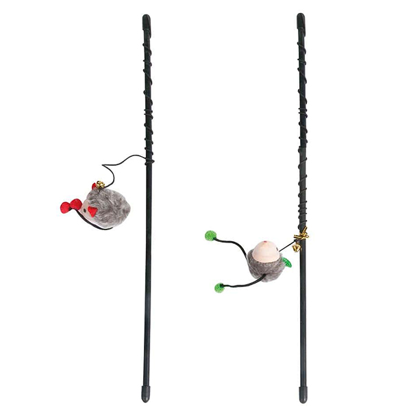 Flamingo Rod With Mouse ФЛАМІНГО вудка дражнилка з мишкою, іграшка для котів , 47 см см фото 1