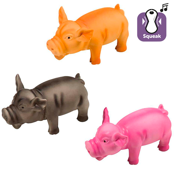 Flamingo Teun Pig Multiple Сolours ФЛАМІНГО ПОРОСЯ ХРЮКАЮЧЕ латексна іграшка для собак , 17 см х 7 см х 7 см см фото 1