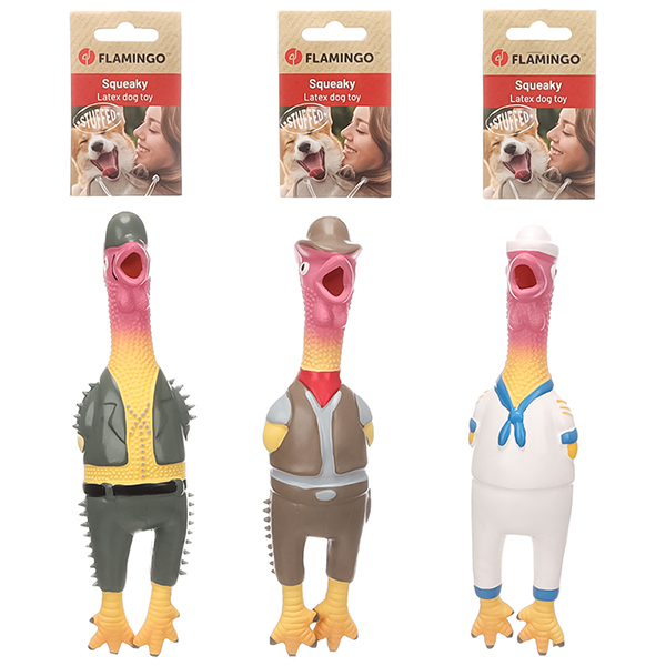 Flamingo Chicken Village People ФЛАМІНГО ЧІКЕН ВІЛЕДЖ латексна іграшка з пищалкою для собак , В асортименті см фото 1