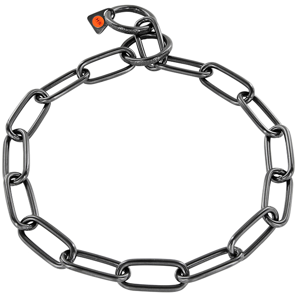 Sprenger Collar Long Link СПРЕНГЕР НАШИЙНИК для собак, довга ланка 4 мм, воронована нержавіюча сталь , 4 мм, 66 см см., Воронована сталь см фото 1