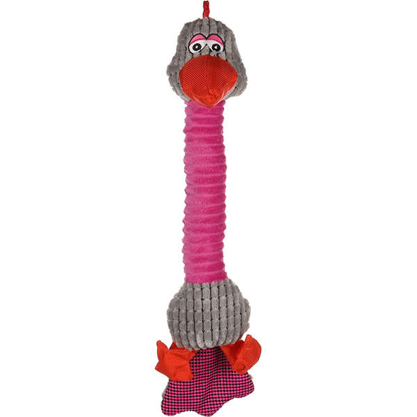Flamingo Bird With Feet ФЛАМІНГО ПТАХ З ЛАПАМИ м’яка іграшка з пищалкою для собак , 10 см х 13 см х 48 см см фото 1