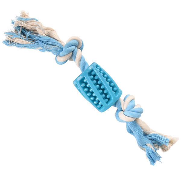 Flamingo Lindo Tube With Rope ФЛАМІНГО ЛІНДО ТРУБКА З КАНАТОМ іграшка для собак , 4,5 см х 4,5 см х 30 см см., Блакитний см фото 1