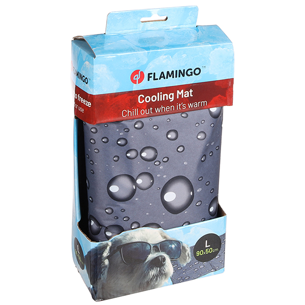 Flamingo Cooling Pad Drop ФЛАМІНГО ОХОЛОДЖУВАЛЬНА ПІДСТИЛКА КРАПЛІ для собак і котів , L см., 90 см х 50 см х 0,6 см см., Сірий см фото 1