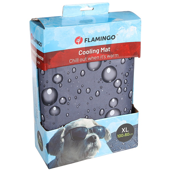 Flamingo Cooling Pad Drop ФЛАМІНГО ОХОЛОДЖУВАЛЬНА ПІДСТИЛКА КРАПЛІ для собак і котів , XL см., 100 см х 60 см х 0,6 см см., Сірий см фото 1