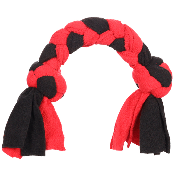Flamingo Womas Fleece Bone With Rope ФЛАМІНГО ВОМАШ МОТУЗЯНА КІСТКА З ВУЗЛАМИ іграшка для собак , L см., Червоний з чорним см., 6 см х 53 см см фото 1