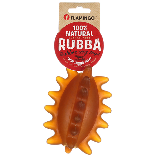 Flamingo Rubba Rugby ФЛАМІНГО М’ЯЧ РЕГБІ З ШИПАМИ іграшка для собак , 12,5 см х 7,5 х 7,5 см см., Коричневий см фото 1