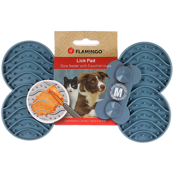 Flamingo Lick Pad Yummee ФЛАМІНГО ЛИЗАЛЬНИЙ КИЛИМОК антистрес для собак і котів , 21,8 см х 12,8 см х 1,9 см см., Cиньо-сірий см фото 1