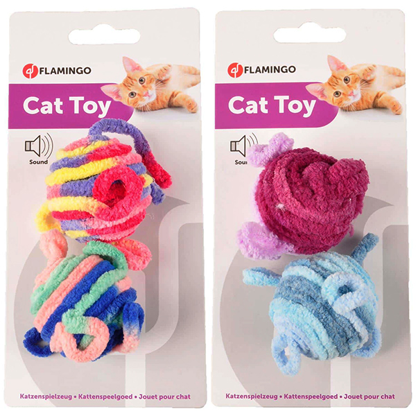 Flamingo Woolen Balls ФЛАМІНГО ВОВНЯНИ М’ЯЧІ іграшка для котів , d 4,5 см см фото 1