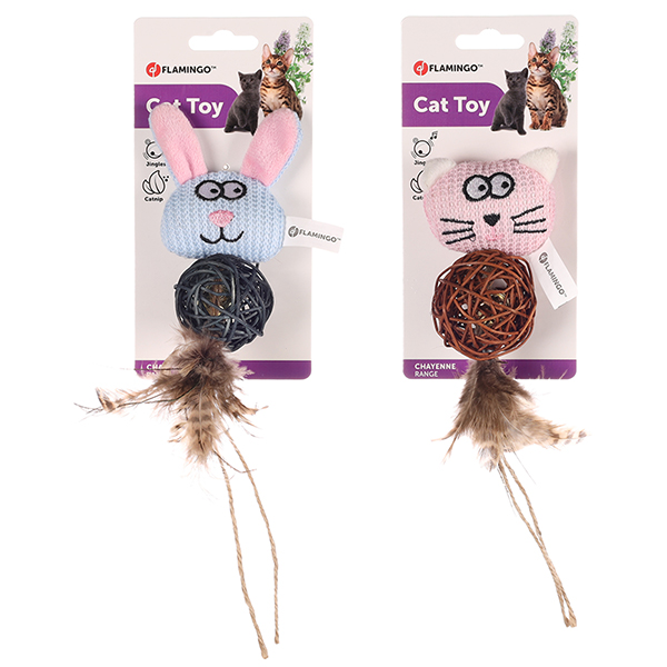 Flamingo Chayenne Rabbit Cat ФЛАМІНГО ШАЙЄНН КРОЛИК КІТ іграшка з брязкальцем і котячою м’ятою для котів , В асортименті см фото 1