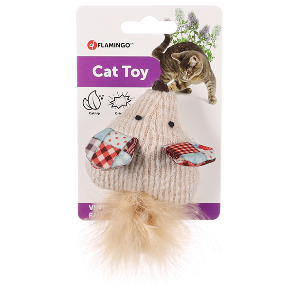 Flamingo Vinta Mouse ФЛАМІНГО ВІНТА МИША шурхотлива іграшка з котячою м’ятою для котів фото 1