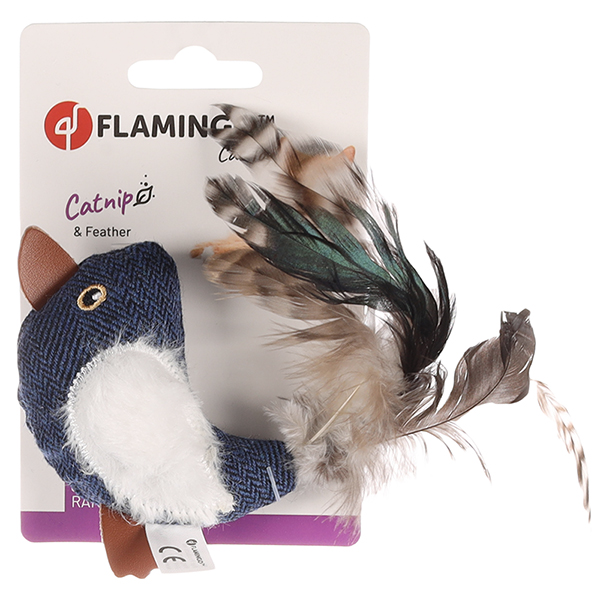 Flamingo Jeany Bird ФЛАМІНГО ДЖИНІ ПТАШКА м’яка іграшка з котячою м’ятою для котів , Cиній см фото 1