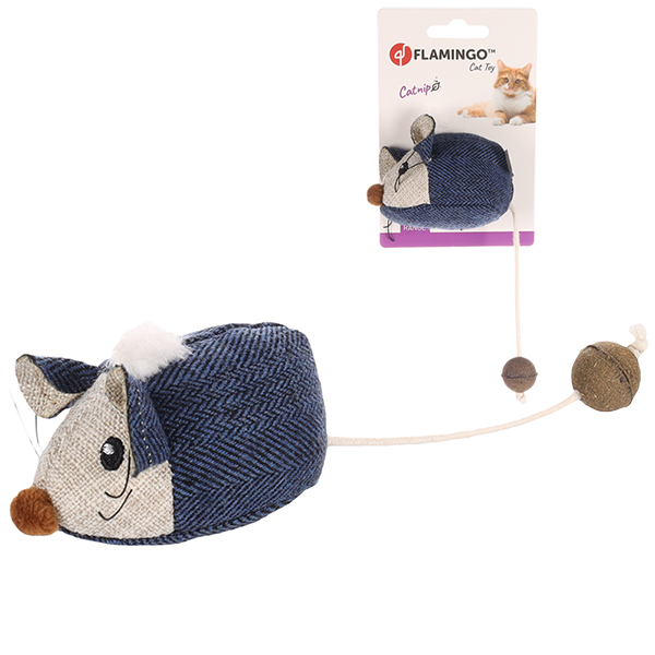 Flamingo Jeany Mouse ФЛАМІНГО ДЖИНІ МИША м’яка іграшка з котячою м’ятою для котів , Cиній см фото 1