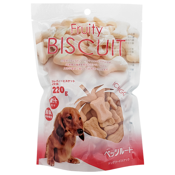 DoggyMan Biscuit Strawberry ДОГГІМЕН БІСКВІТ ПОЛУНИЦЯ фруктове печиво, ласощі для собак фото 1