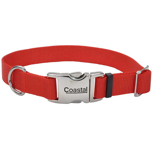 Coastal Metal Buckle КОСТАЛ ТИТАН БАКЛ нашийник для собак, 2х36-51см , Червоний см., 2 см х 36 - 51 см см фото 1