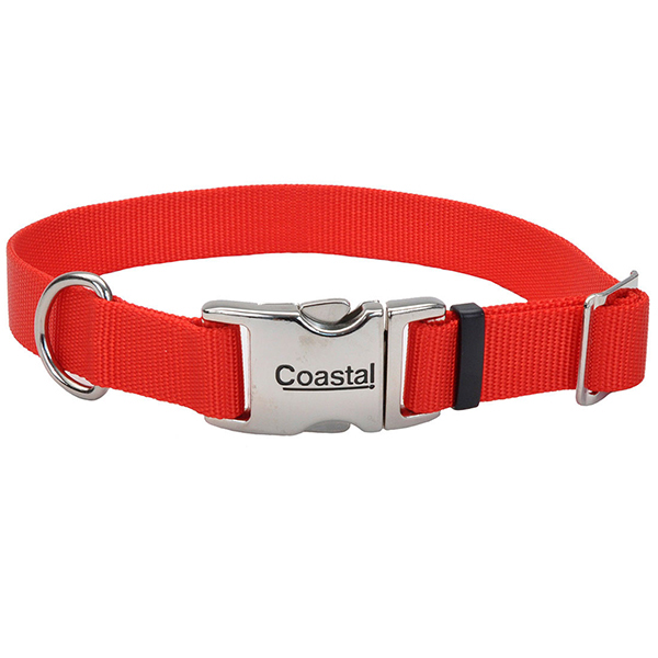 Coastal Metal Buckle КОСТАЛ МЕТАЛ нашийник для собак, 2.5х36-51cм , Червоний см., 2,5 см х 36 - 51 см см фото 1