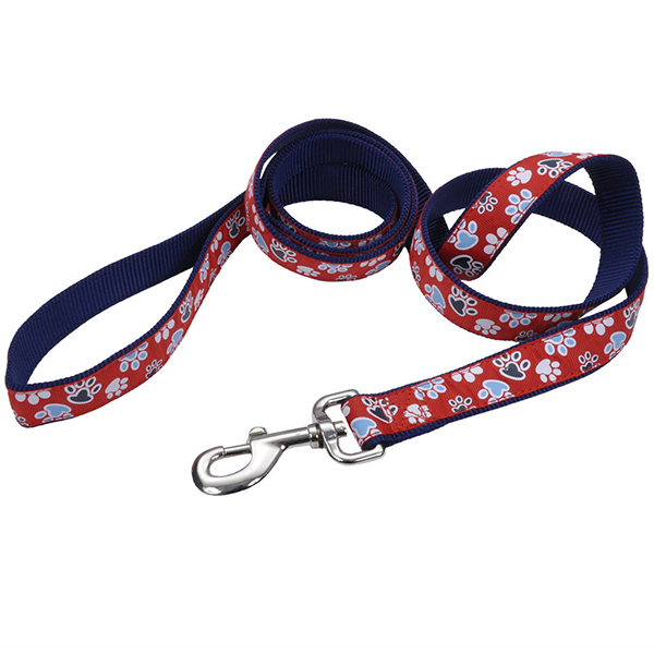 Coastal Pet Attire Ribbon КОСТАЛ РІББОН повідець для собак, 2.5смХ1.8м , Червоний з лапками см., 2,5 см х 1,8 м см фото 1