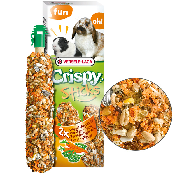 Versele-Laga Crispy Sticks Carrot&Parsley ВЕРСЕЛЕ-ЛАГА КРІСПІ МОРКВА ПЕТРУШКА ласощі для кроликів, морських свинок , 2 од х см