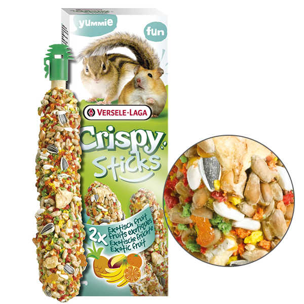 Versele-Laga Crispy Sticks Exotic Fruit ВЕРСЕЛЕ-ЛАГА КРІСПІ ЕКЗОТИЧНІ ФРУКТИ ласощі для хом’яків, білок 2х , 2 од х см