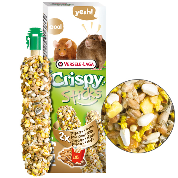 Versele-Laga Crispy Sticks Popcorn&Nuts ВЕРСЕЛЕ-ЛАГА КРІСПІ ПОПКОРН З ГОРІХАМИ ласощі для щурів, мишей 2х
