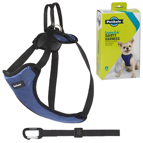PetSafe Happy Ride Safety Harness ПЕТСЕЙФ ШЛЕЯ БЕЗПЕКИ в автомобіль для собак , S см., см., Чорно-синій см фото 1