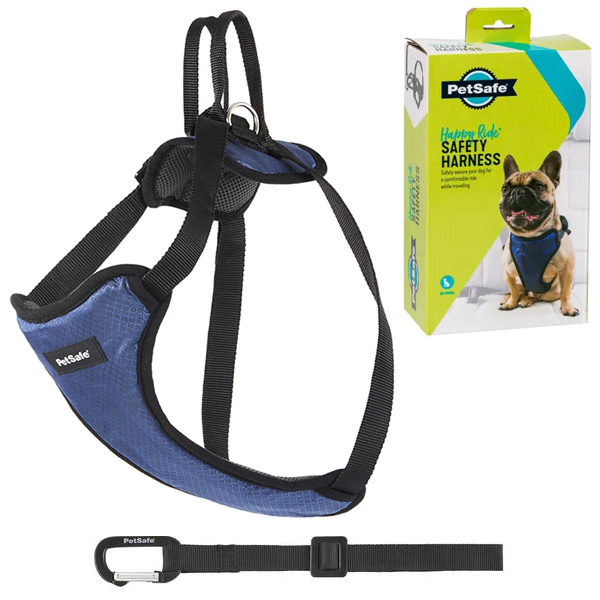 PetSafe Happy Ride Safety Harness ПЕТСЕЙФ ШЛЕЯ БЕЗПЕКИ в автомобіль для собак , M см., см., Чорно-синій см фото 1