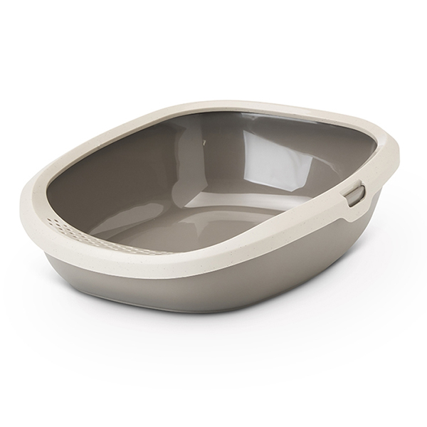 Savic Gizmo L САВІК ГІЗМО туалет із бортиком для котів 52х39.5х15см , L см., Теплий сірий см., 52 см х 39.5 см х 15 см см фото 1