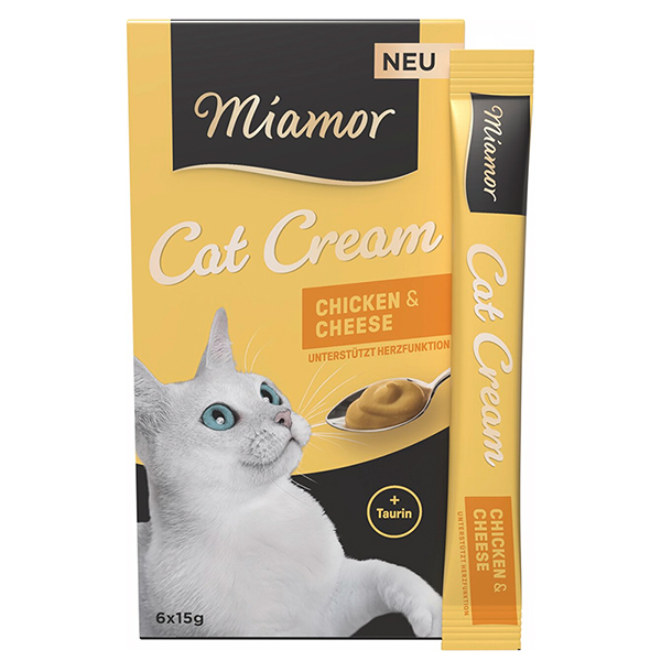 Miamor Cream Chicken & Cheese МІАМОР КУРКА З СИРОМ крем рідкі ласощі для котів , 6 од. х см фото 1