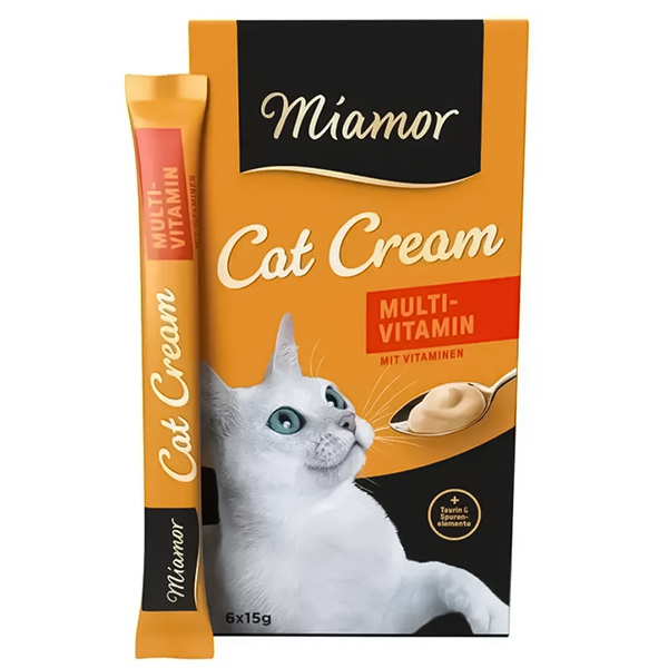 Miamor Cream Multi-Vitamin МІАМОР МУЛЬТИВІТАМІН крем рідкі ласощі для котів , 6 од. х см фото 1