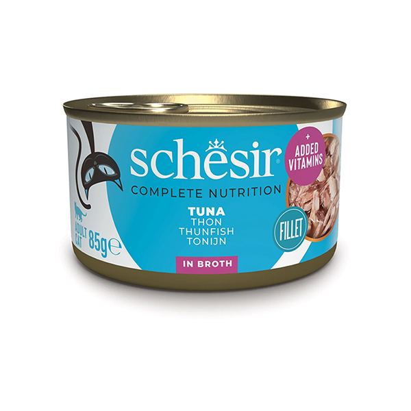 Schesir Tuna ШЕЗІР ТУНЕЦЬ в бульйоні повнораціонний вологий корм консерви для котів, банка фото 1