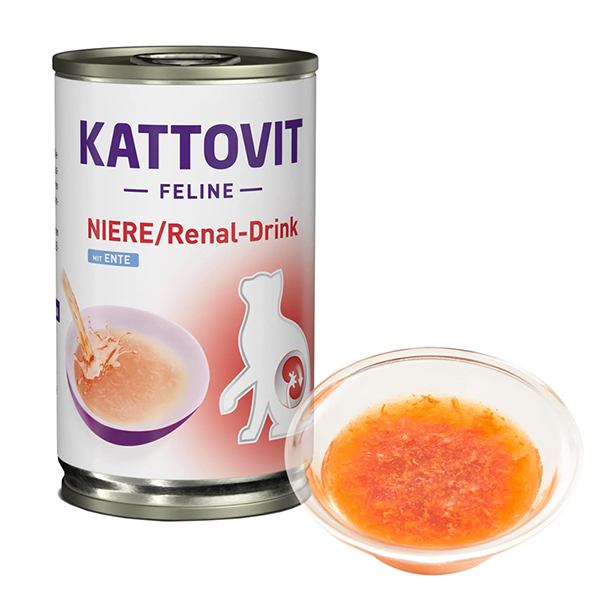 Kattovit Veterinary Niere Renal Drink КАТТОВІТ РЕНАЛ КАЧКА дієтичний напій для котів із захворюваннями нирок, банка фото 1