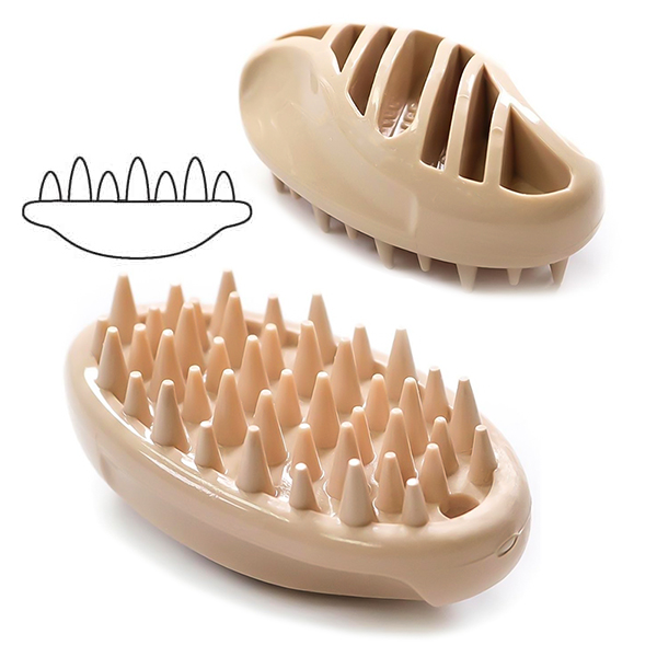 DoggyMan Rubber Brush Mini ДОГГІМЕН СИЛІКОНОВА ЩІТКА для собак і котів , 4,3 см х 7,5 см х 3,5 см см., Бежевий см фото 1