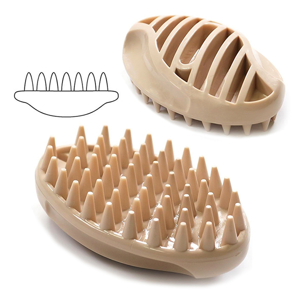 DoggyMan Rubber Brush ДОГГІМЕН СИЛІКОНОВА ЩІТКА для собак і котів з короткою шерстю , 6,5 см х 10,5 см х 3,5 см см., Бежевий см фото 1
