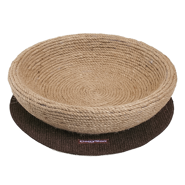 CattyMan Scratcher Jute Bed КЕТТІМЕН СПАЛЬНЕ МІСЦЕ лежак-кігтеточка для котів , Коричневий - бежевий см фото 1