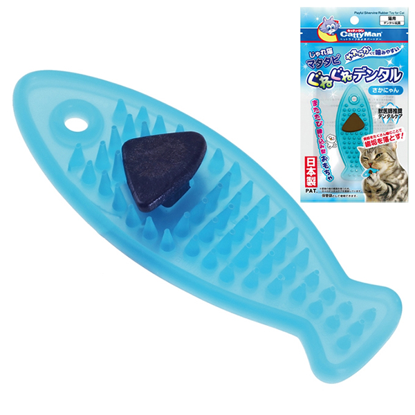 CattyMan Rubber Toy Fish КЕТТІМЕН РИБА жувальна іграшка з котячою м’ятою мататабі для котів