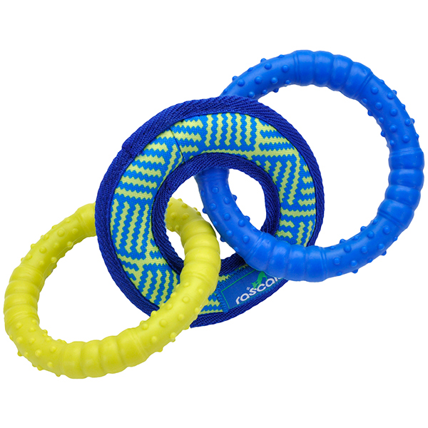 Coastal Rascals Fetch Toys Tri Tug КОСТАЛ ТРИ КІЛЬЦА іграшка для собак фото 1
