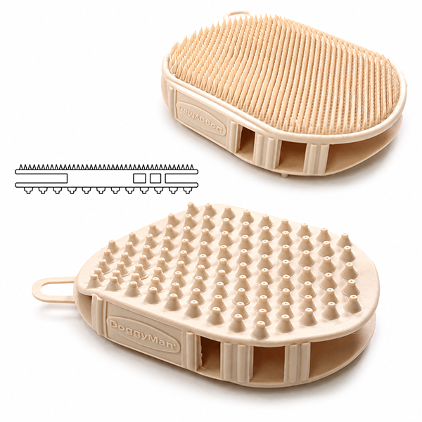 DoggyMan BS Double-Sided Grooming Glove ДОГГІМЕН ЩІТКА-РУКАВИЧКА силіконова двустороння для собак і котів фото 1