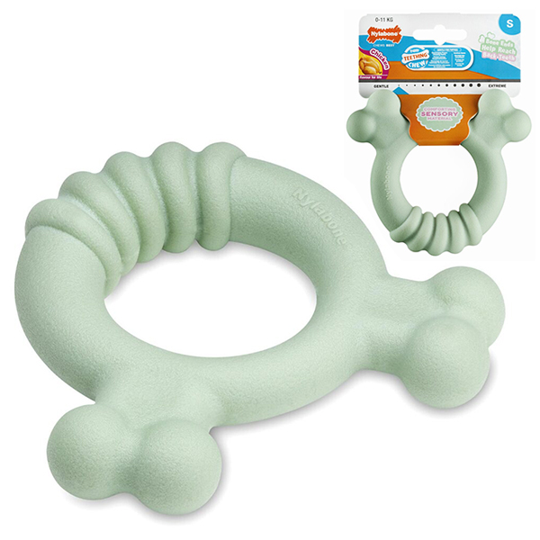Nylabone Puppy Chew Tactile Ring Chicken НІЛАБОН ТАКТИЛЬНЕ КІЛЬЦЕ жувальна іграшка для цуценят, смак курки , S см., Курка см фото 1