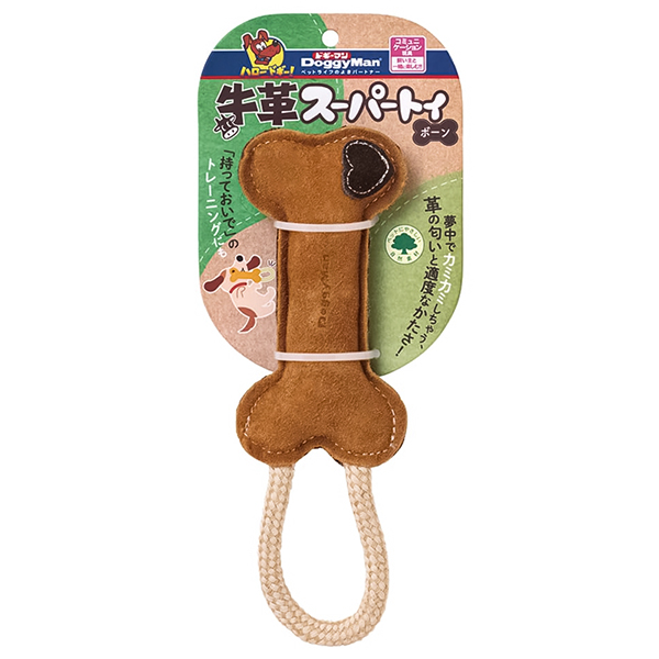 DoggyMan Leather Bone ДОГГІМЕН КІСТКА ШКІРЯНА З КАНАТОМ жувальна іграшка для собак фото 1