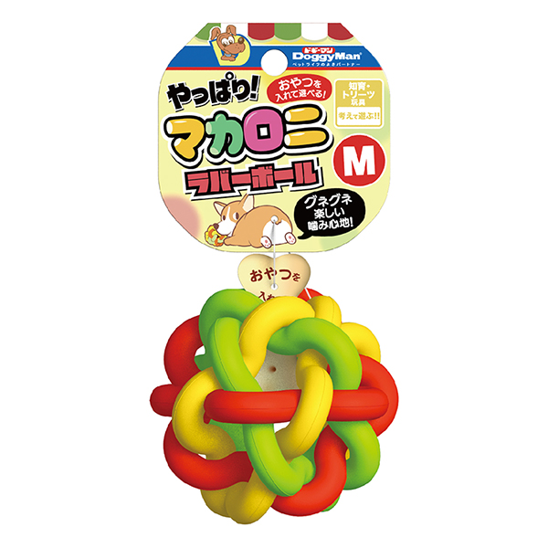 DoggyMan Macaroni Rubber Ball ДОГГІМЕН МАКАРОНИ м’яч іграшка для собак , Мультиколор кг фото 1