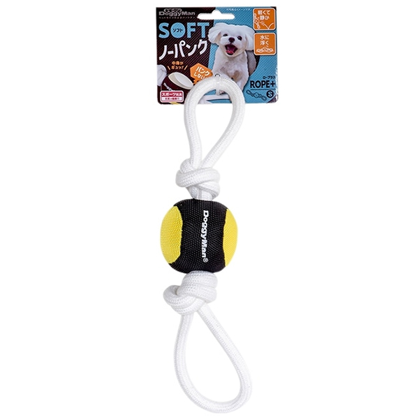 DoggyMan Soft Ball Loop ДОГГІМЕН М’ЯКИЙ М’ЯЧ З КАНАТОМ іграшка для собак , S см., 6 см см фото 1